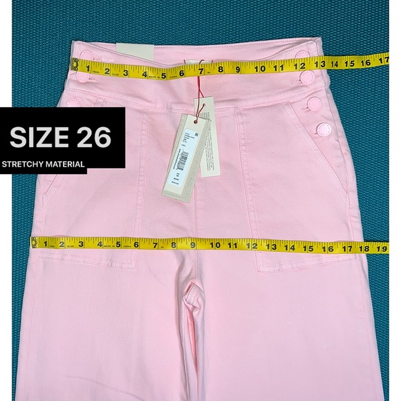 Alice + Olivia Donald High Waisted Light Pink Jean - Picture 9 of 16